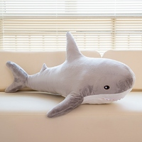 Peluche Requin Animal Marin Rose Bleu Blanc Violet Grande Taille pour Enfants, Jouet Requin de Simulation Personnalisé pour Enfants