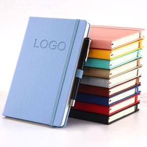 Wholesale Custom Logo <b>A5</b> Notebook Elastic Strap Pen Holder Pu Notebook Printed Logo Diary <b>Notepad</b> Note Book PU Leather Notebook - Product Image 1