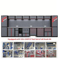 Station d'outils équipée d'une prise de courant, ensemble d'outils de réparation automobile 526+240 pièces avec éclairage LED