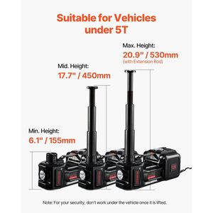 Kit de cric de voiture électrique de 5 tonnes/11000 livres avec clé à chocs pour l'ascenseur et la réparation de véhicules - Product Image 3