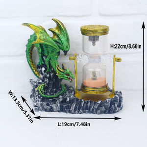 Oeuvre d'art créative faite à la main Artisanat <span class=keywords><strong>Dragon</strong></span> Sand Timer Hourglass Statue Decor - Product Image 3