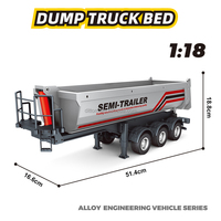 Huina 1/18 Camión Volquete de Aleación con Semirremolque para Construcción, Piezas de Mejora para Tractor Scania 770S