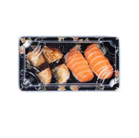 Boîte à sushi et sandwich en plastique PET de qualité alimentaire jetable, écologique, avec couvercle, pour restaurant, pique-nique, mariage, logo personnalisé, à emporter