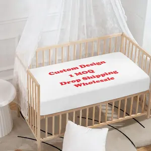 कस्टम मोटे सुई बुना कपड़ा पालना खटिया बेबी लोचदार बिस्तर रजाई कवर सेट प्रिंट मांग पर नरम Toddlers के रक्षक पैड कवर