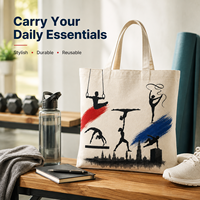 Sac fourre-tout en toile imprimé sport de gymnastique, motif paysage urbain de Paris, grande capacité, toile épaisse et résistante, sac à bandoulière pour le shopping, réutilisable