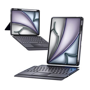 Nouvel étui intelligent fendu pour <span class=keywords><strong>iPad</strong></span> <span class=keywords><strong>Air</strong></span> M2 M3 11 pouces <span class=keywords><strong>avec</strong></span> fente pour crayon 7 couleurs RGB rétro-éclairé Touchpad étui pour clavier sans fil - Product Image 1