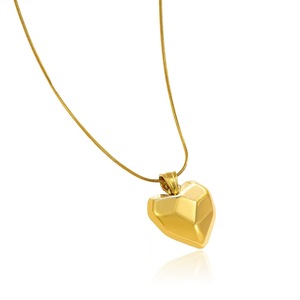 Moda Vintage geométrico prismático corazón collar 18K oro INS titanio acero <span class=keywords><strong>amor</strong></span> mujer joyería collar al por mayor - Product Image 5
