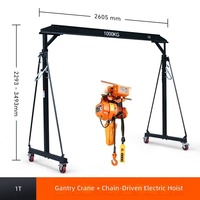 Produsen Mobile Gantry Crane Compact Gantry Frame Lifting Hoist Elektrik Tipe Dorong Manual untuk Lokasi Konstruksi 1000-2000kg