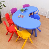 Table et chaises d'étude pour enfants en plastique coloré, très vendues, pour la maternelle et la maternelle préscolaire