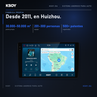 Système multimédia Android 16 avec Android Auto et CarPlay sans câble, faisceau de câbles et protecteur d'écran