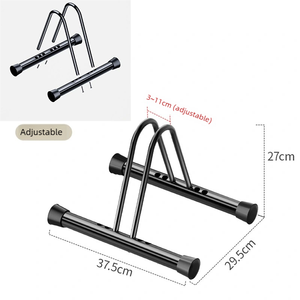 Porte-vélos portable en acier noir avec parking au sol et rangement des pneus pour la maison et les centres commerciaux - Product Image 6