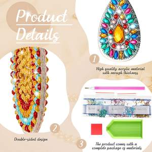 Creativo cerchio rotondo colorato trapano pittura diamante orecchini orecchio gioielli fai da te fatti a mano pittura diamante orecchini del partito - Product Image 4