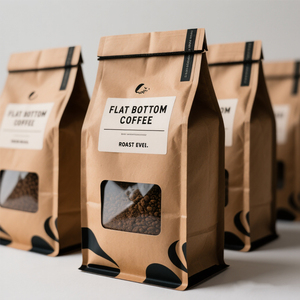 Granos de café personalizados de fondo plano con refuerzo lateral biodegradable, embalaje de 100g, 150g, 250g, 500g, 1kg, bolsas de café con válvula - Product Image 4
