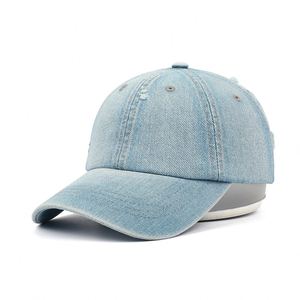 Wholesale Custom High Quality 6 Panel Unstructured Denim Dad Hat,Oem Plain Metal Buckle Blank Distressed <b>Women</b> <b>Baseball</b> <b>Caps</b> - Product Image 3