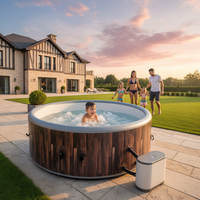 Piscine Spa Gonflable Chauffante à Bulles, Baignoire à Eau Chaude Portable pour la Maison et les Activités Extérieures