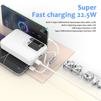 PD 22.5W Power Bank 10000mah Usb Type C Power Bank Câble intégré pour téléphone portable 20000mah Powerbank