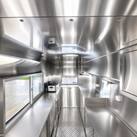 Nouvelle remorque alimentaire en acier inoxydable, camion de restauration rapide populaire, fourgon de restauration rapide, chariot à café et hot-dogs, boutique de pizzas, cuisine complète, garantie 1 an