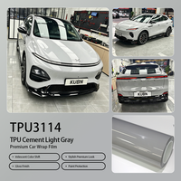 Película Protectora de Pintura para Automóviles de TPU Auto-Reparable Anti-Rayones de 1.52x15m, Color Gris Claro, para Carrocería