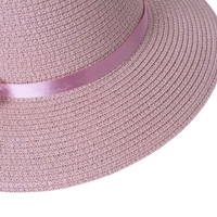 Haute qualité femmes printemps été chapeau de paille personnalisable romantique fleur seau chapeau pour plage pêche usage décontracté-vente en gros