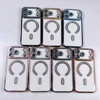 Coque de téléphone magnétique en strass pour iPhone 18 Pro Max/18 Pro/17/17 Air/17 Pro Max/17 Pro, transparente électroplaquée antichoc souple