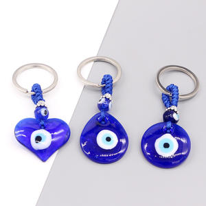 Blue Evil Eyes Glass Llaveros Anillos Evil Eyes Trendy Turkish Demon Eye KeyRing mochila Bolsa Charms Colgante Accesorios Joyería - Product Image 1
