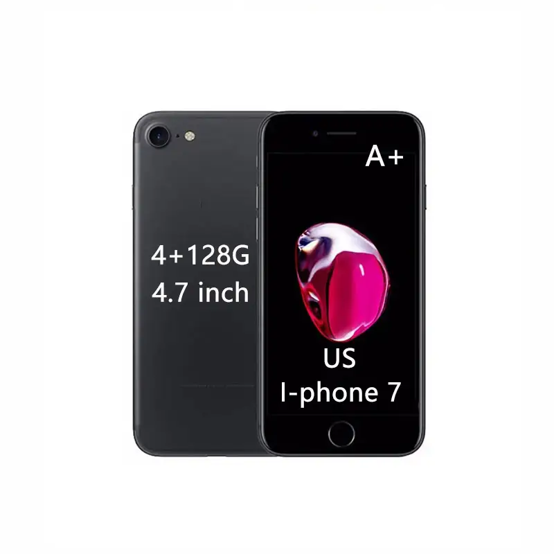 Déverrouillage d'origine, téléphone d'occasion pour iPhone 7 4G RAM, capacité mémoire de 128 Go, remise à neuf pour téléphone Apple