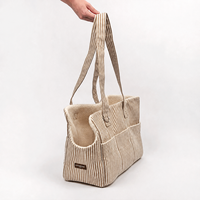 Sac de transport pour animaux de compagnie personnalisé avec rayures, sac de voyage pour chats et petits chiens, sac à bandoulière respirant pour les promenades en ville