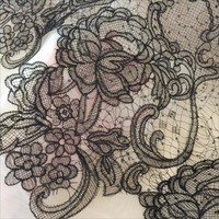 Fil de soie noir et blanc, tissu en dentelle pour robe de mariée, accessoires de dentelle ajourée pour robes européennes et américaines