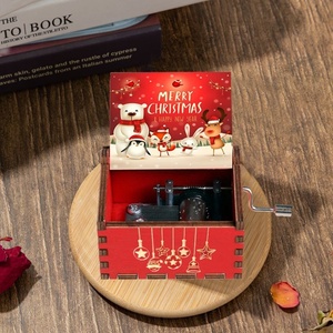 Caja Musical <span class=keywords><strong>de</strong></span> Madera con Temática <span class=keywords><strong>Navideña</strong></span>, Adecuada para Exhibición en Escritorio como Decoración, Regalos Navideños G26-328 - Product Image 4