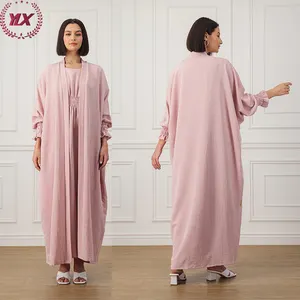 New Open Pink Elegant Custom Supplier Wholesale Inner Abaya Women Muslim Dress Turkey 2022 Abaya dubai