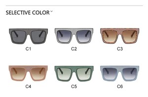 แฟชั่นแบรนด์หรูแว่นกันแดดทรงสี่เหลี่ยมขนาดใหญ่ผู้ชายผู้หญิงวินเทจกรอบพลาสติกเพชรหนึ่งเลนส์แว่นกันแดด UV400 - Product Image 6