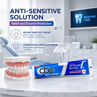 Dentifrice blanchissant sans fluorure à base de nano-hydroxyapatite, réparation des caries, haleine fraîche, saveur menthe, vente en gros fabricant