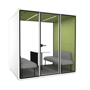 Cabine de travail insonorisée grande capacité 4 places, mobile, intérieure, avec canapé et table. - Product Image 5