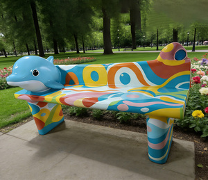 Y1004 Creative Dolphin Shaped Fiberglass <b>Chair</b> & Bench Premium Weatherproof Seating Portable Living Room & Airport <b>Lounge</b> Decor - Product Image 5