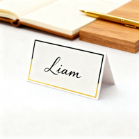 Cartes de placement personnalisées pour mariage avec impression dorée, cartes de nom d'invité, cartes de table inscriptibles pour la décoration de banquet et de fête