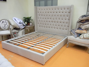 <span class=keywords><strong>Lit</strong></span> Super King Size en cuir véritable avec grande tête <span class=keywords><strong>de</strong></span> <span class=keywords><strong>lit</strong></span> et boutons tuftés, <span class=keywords><strong>lit</strong></span> double blanc - Product Image 3