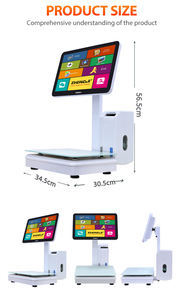 Balance POS tout-en-un Caisse enregistreuse pour PC Acier inoxydable Aliments frais Fruits Légumes Plateau de pesée pour papier-pour produits frais POS - Product Image 3