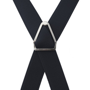 Men's Elastic Suspenders Black 110*2cm 4-Clip Adjustable Workwear Nylon Material European American Style - Product Image 3