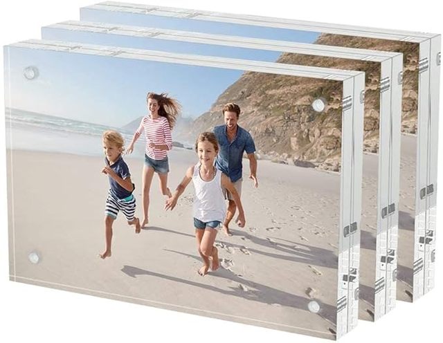 Customized Acrylic Picture Photo Display Frame Freestanding Double Sided Removable Magnetic Stand Water Resistant Classic Easy