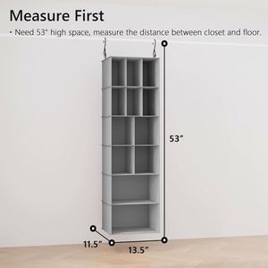 Minimalist 12 Compartment Foldable Hanging Closet Organizer Multi-Purpose Storage Wardrobe with <b>Functional</b> Design - Product Image 5