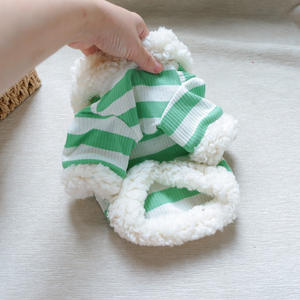 Sudadera con Capucha para Perro <span class=keywords><strong>de</strong></span> Forro Polar a Rayas, Suéter Cálido para Otoño e Invierno con Pompón para <span class=keywords><strong>Perros</strong></span> Pequeños y Gatos, Ropa para Mascotas - Product Image 6