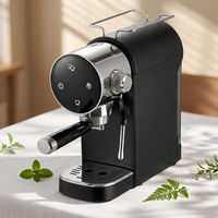 Machine à café expresso semi-automatique pour usage domestique, 1350 W, en plastique noir et blanc, écran tactile, pour comptoir, usage domestique, OEM, vente en gros