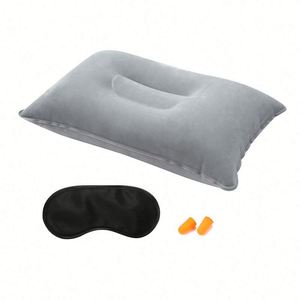 Almohada de Viaje Inflable para Camping, Pequeña, Cuadrada, de Tela Flocada, con Soporte para el Cuello, para Campamento, Senderismo y Oficina - Product Image 3