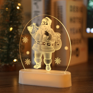 Luces Nocturnas LED 3D de Navidad, Funcionan con Pilas AAA, Lámpara de Noche con Luz Blanca Cálida para Fiestas Navideñas y Ambiente Festivo - Product Image 2