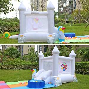Maison de saut blanche château plein d'entrain <span class=keywords><strong>gonflable</strong></span> domestique petit <span class=keywords><strong>toboggan</strong></span> pour enfants fête pelouse diverses couleurs - Product Image 3
