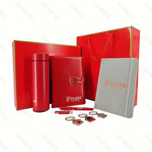 Premium Business Style Custom Printed Paper Keychain Corporate Promotional <b>Gift</b> <b>Set</b> for Teachers-Red - Product Image 2