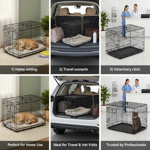 Jaula de Alambre Metálica para Perros Grandes, Plegable, de 24'', 30'', 36'', 42'', 48'', en Oferta - Product Image 6