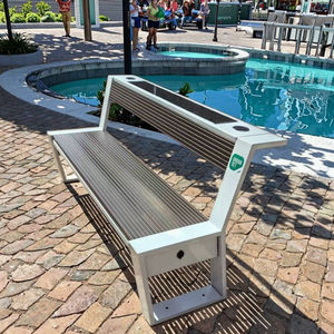 مقاعد خشبية طويلة صحية خارجية مع تخزين للمقاعد الخشبية في الهواء الطلق مقعد حديقة - Product Image 3