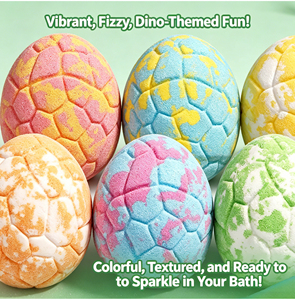 <span class=keywords><strong>Bombe</strong></span> da <span class=keywords><strong>Bagno</strong></span> per Bambini a Forma di Uovo di Dinosauro, Confezione da 12 Pezzi Colorati con Giocattolo Dinosauro all'Interno - Product Image 3