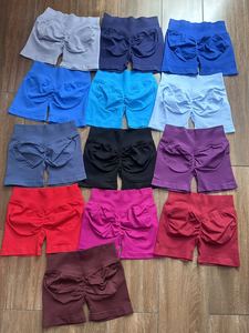 Yimo Women High <strong>Waist</strong> Solid Color Scrunch Gym Yoga Shorts Lady High Elastic <strong>Low</strong> Ribbed Sport Yoga Pants Female Seamless <strong>Legging</strong> - Product Image 4